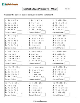 Distributive Property of Multiplication | MCQ Type 2