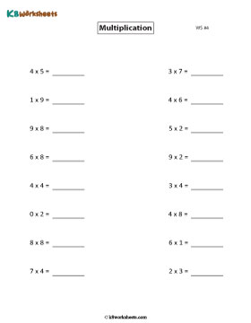 Single-digit Multiplication | Horizontal Format 4