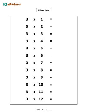 3 Times Table 2