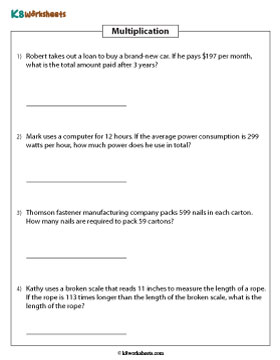 Multiplication Word Problems | 3-digit by 2-digit