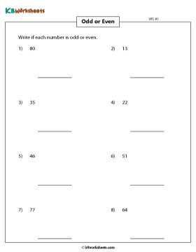 Identifying Odd and Even Numbers 1