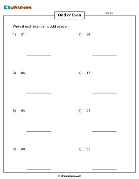 Identifying Odd and Even Numbers 2