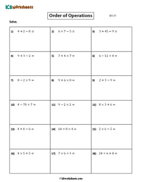 Evaluating Expressions Involving Two Operators 1