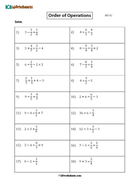 Evaluating Numerical Expressions with Fractions 2