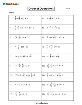 Expressions with Parentheses and Fractions 1