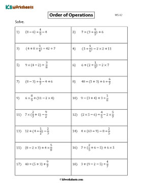 Expressions with Parentheses and Fractions 2