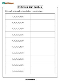 Ordering 2-digit Numbers