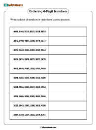 Ordering 4-digit Numbers