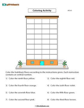 Identifying Ordinal Numbers | Coloring 1