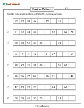 Completing Numerical Patterns 3