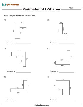 Perimeter of Rectilinear Figures | L-Shapes 1