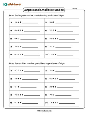 Form Smaller or Larger Numbers Using the Given Digits 1