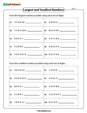 Form Smaller or Larger Numbers Using the Given Digits 2