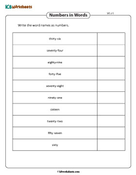 Converting Word Names to 2-Digit Numbers 1