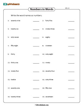 Converting Word Names to 2-Digit Numbers 2