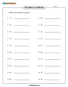 Writing 2-Digit Numbers in Words 2