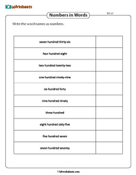 Converting Word Names to 3-Digit Numbers 1