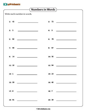 Converting Standard Form to Word Form | Up to 3-Digits