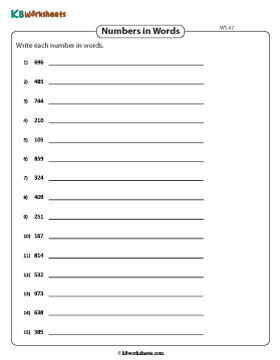 Writing 3-Digit Numbers in Words 2