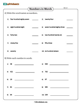 Word Form and Standard Form | Up to 3-Digits 1