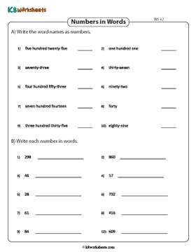 Word Form and Standard Form | Up to 3-Digits 2