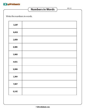 Writing 4-Digit Numbers in Words 1