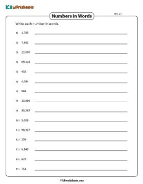 Converting Standard Form to Word Form | Up to 5 Digits 2