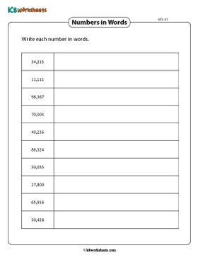 Writing 5-Digit Numbers in Words 1