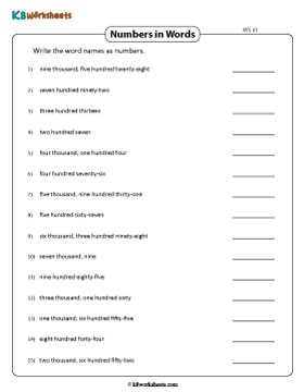 Converting Word Form to Standard Form | Up to 5-Digits 1