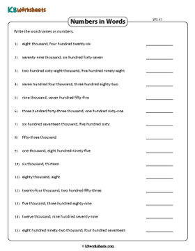 Converting Word Form to Standard Form | Up to 7 Digits 1