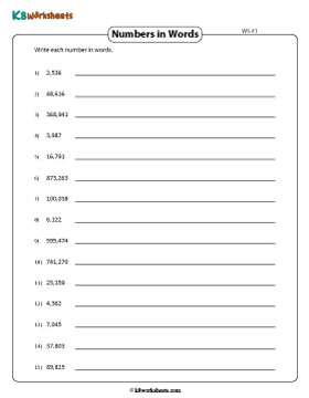 Converting Standard Form to Word Form | Up to 7 Digits 1