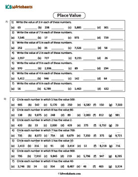 Place Value of the Specified Digits | Up to 4-Digit