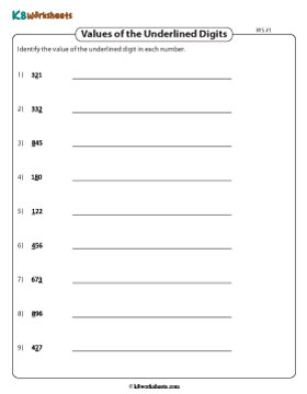 Place Value of Underlined Digits | 3-Digit 1