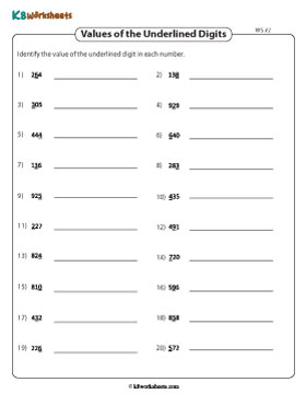 Place Value of Underlined Digits | 3-Digit 2