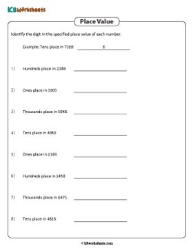 Place Value of the Specified Digits | 4-Digit