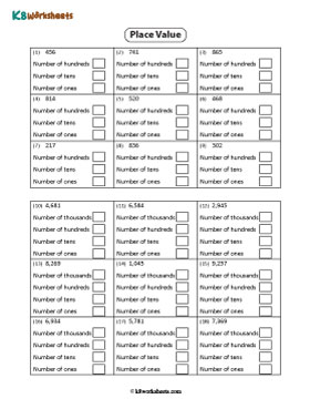 Identifying Place Value | Fill in the Boxes - Thousands