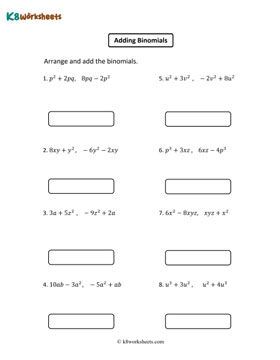 Arranging and Adding Binomials