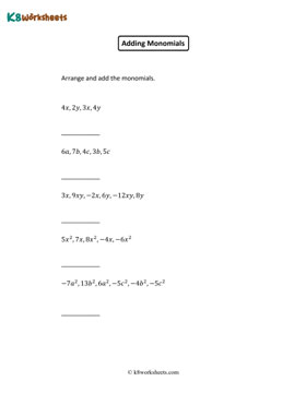 Arranging and Adding Monomials