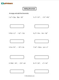 Adding and Subtracting Binomials