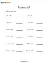 Adding and Subtracting Monomials