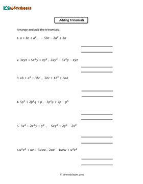 Arranging and Adding Trinomials