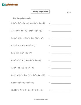 Adding Polynomials 2