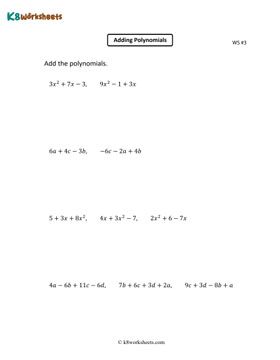 Adding Polynomials 3