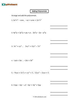 Arranging and Adding Polynomials