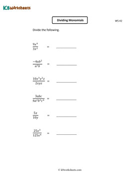 Dividing Monomials 2