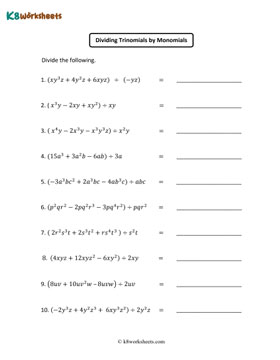 Dividing Trinomials by Monomials