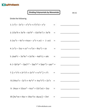 Dividing Polynomials by Monomials 2