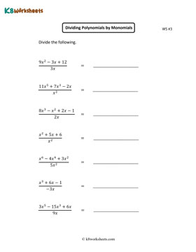 Dividing Polynomials by Monomials 3