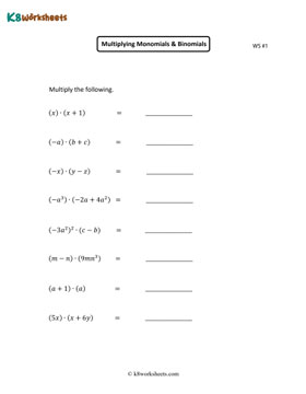 Multiplying Monomials and Binomials 1