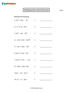 Multiplying Monomials and Binomials 2